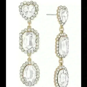 Rachel Roy new Gold Tone Triple Drop Earrings